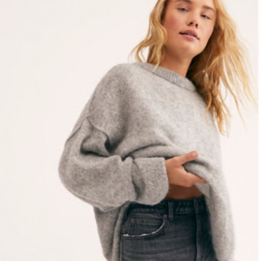 Grey oversized crewneck sweater
